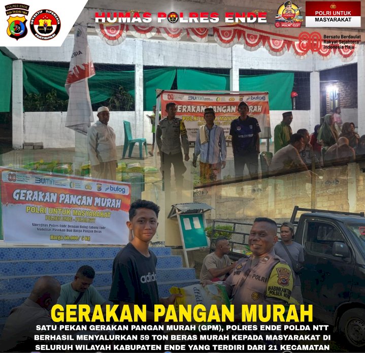 Dalam Sepekan, Polres Ende Salurkan 59 Ton Beras Murah kepada Masyarakat