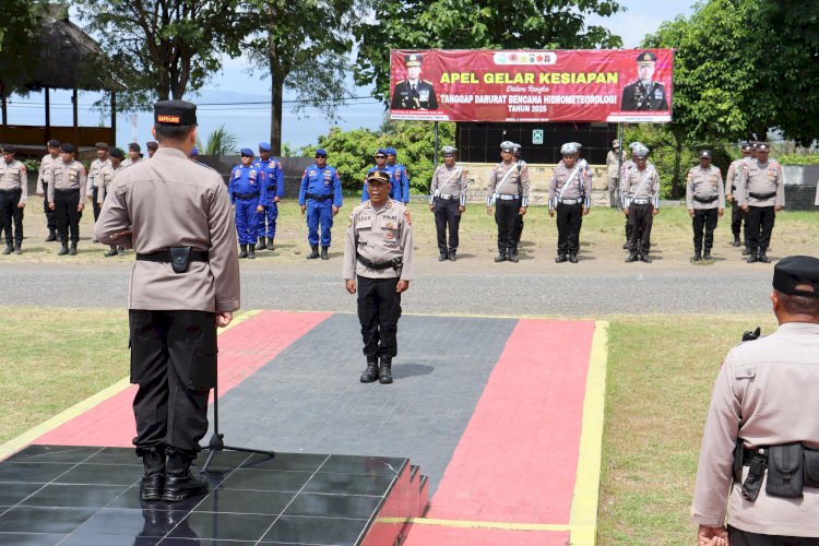 Siaga Bencana, Polres Ende Gelar Apel Kesiapan Tanggap Darurat Bencana