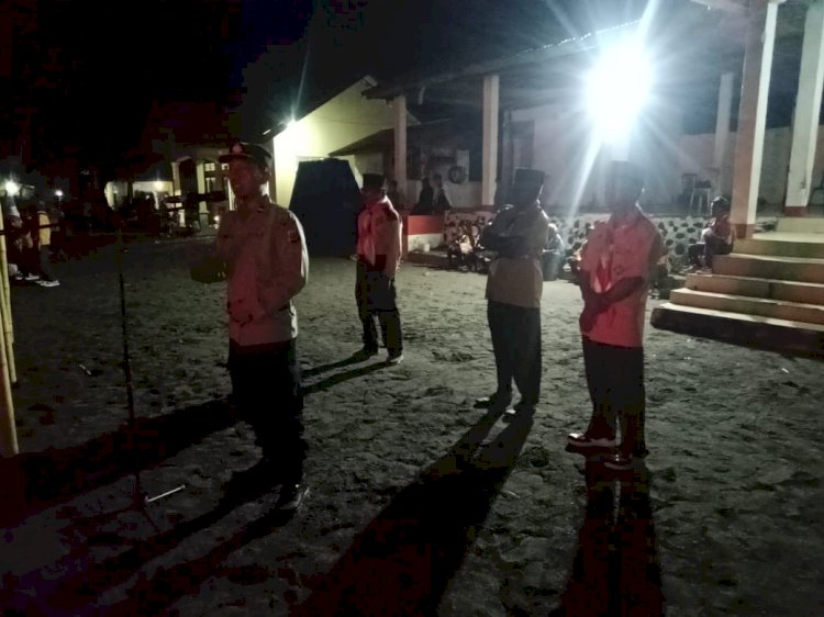 Perkemahan Gerakan Pramuka Sekolah Dasar se-Kecamatan Pulau Ende, Kapolsek Pulau Ende Ajak Warga Berempati dan Berdoa untuk Saudara yang Tertimpa Musibah