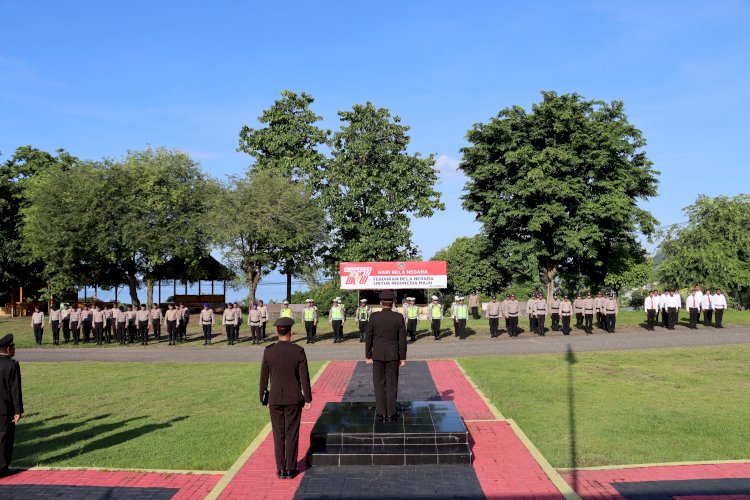 Teguhkan Bela Negara, Personel Polres Ende Gelar Upacara Peringatan Hari Bela Negara Ke-77