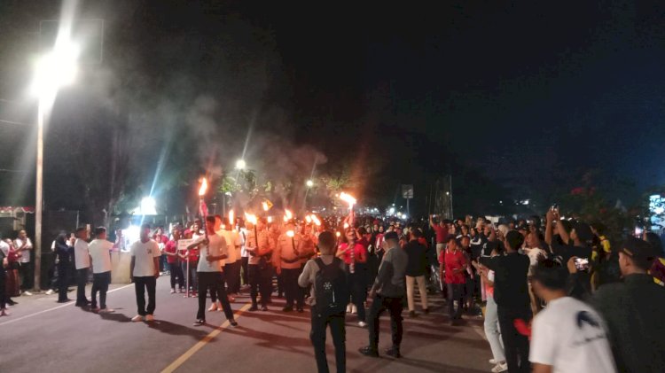 Polres Ende Polda NTT Kawal Pawai Obor dalam Rangka Peringati Harlah Pancasila 1 Juni 2026