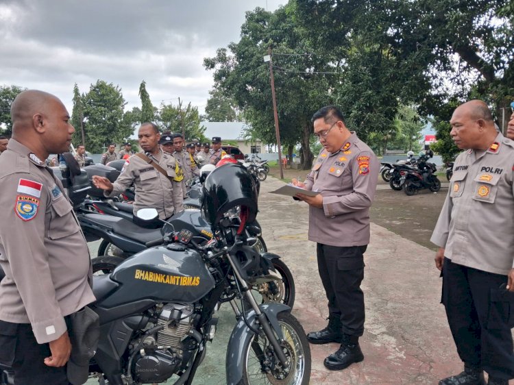 Pastikan Pelayanan Prima, Kapolres Ende Cek Langsung 59 Motor Dinas dan Atribut Kelengkapan Bhabinkamtibmas