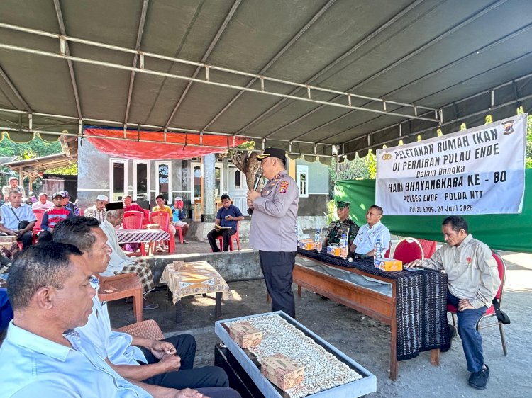 ​Sambut Hari Bhayangkara ke-80, Polres Ende Polda NTT Gelar Aksi Nyata Peletakan Rumah Ikan di Pulau Ende