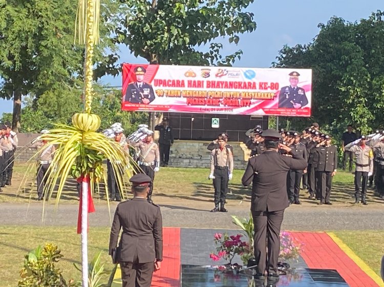 Mengabdi 80 Tahun Polri untuk Masyarakat, Polres Ende Gelar Upacara HUT Bhayangkara dengan Semangat Sinergitas