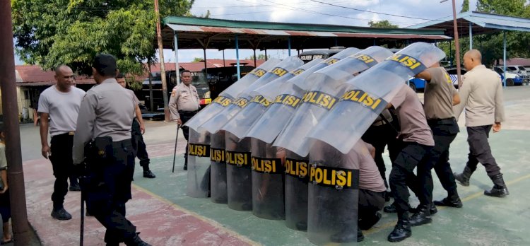 Asah Kesiapan Operasional, Sat Samapta Polres Ende Gelar Latihan Peningkatan Kemampuan Dalmas