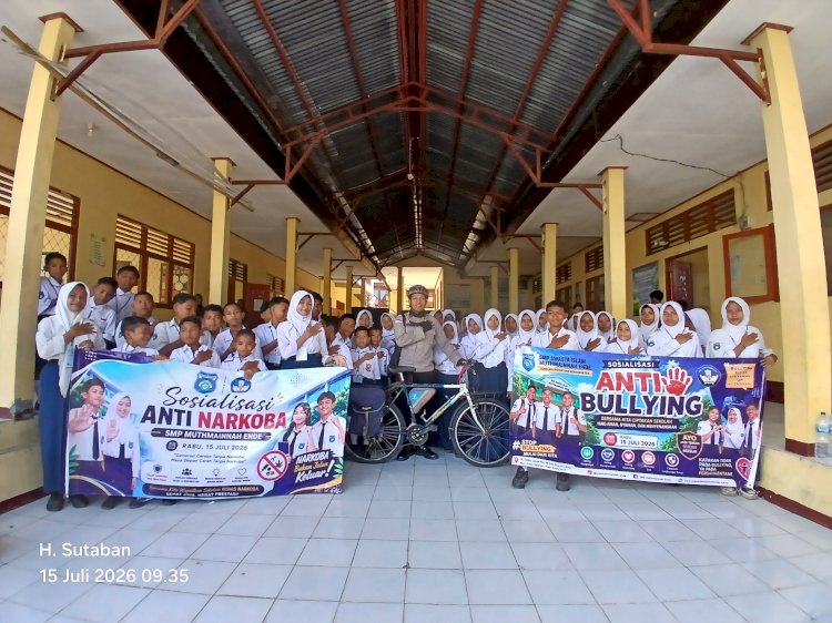 Kapolsek Ende Beri Penyuluhan Anti Narkoba dan Anti Bullying pada Siswa Baru SMP Swasta Islam Muthmainah Ende