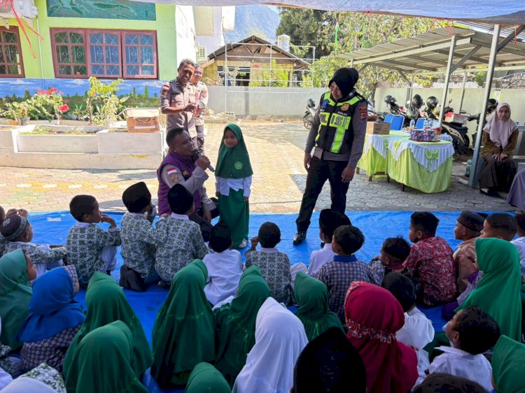 Sentuh 350 Siswa MIS Fatimiyah, Polres Ende Polda NTT Terus Gencarkan Trauma Healing Pasca Gempa