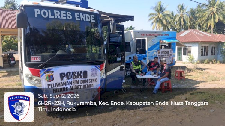 Jemput Bola Pasca Gempa, Satlantas Polres Ende Polda NTT Fasilitasi Pengurusan Dokumen Kendaraan Hilang