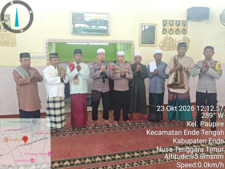 Jumat Keliling di Masjid Al Furqan, Wakapolsek Ende Ajak Warga Hindari Ghibah, Fitnah dan Hoax